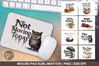 Mouse Pad Eternally Lazy Goth Summer Quote Sublimation artnoy 