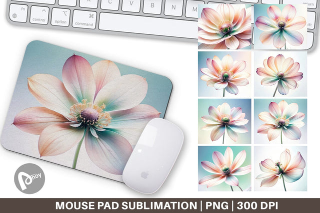 Mouse Pad Ethereal Pastel Flower Sublimation artnoy 
