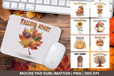 Mouse Pad Exhausted Autumn Groovy Sublimation artnoy 