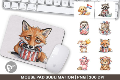 Mouse Pad Exhausted BBQ Animal Burnout Vibes Sublimation artnoy 