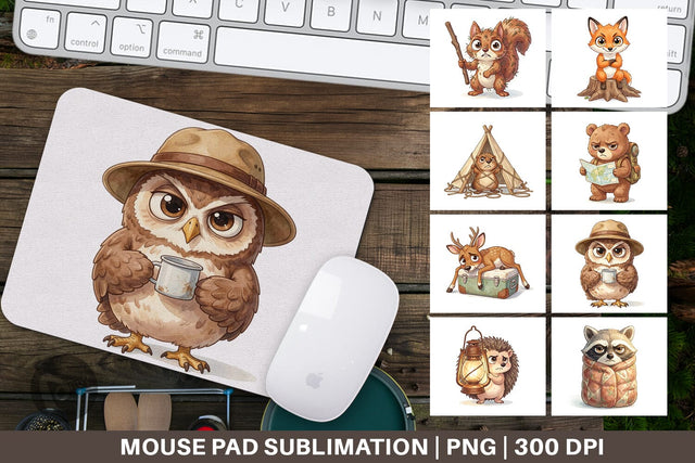 Mouse Pad Exhausted Hiker Animal Watercolor SVG artnoy 