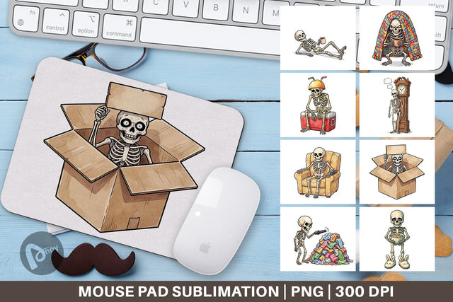 Mouse Pad Exhausted Lazy Dad Bone Watercolor Sublimation artnoy 