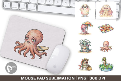 Mouse Pad Exhausted Mutant Beach Sublimation artnoy 
