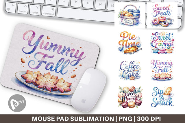 Mouse Pad Fall Bakery & Coffee Quotes Sublimation artnoy 