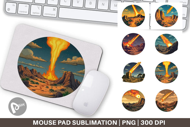 Mouse Pad Falling Meteor Sublimation artnoy 