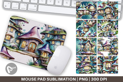 Mouse Pad Fantasy House Pattern Sublimation artnoy 