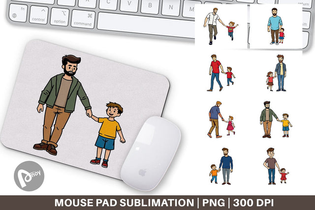 Mouse Pad Father and Child Sublimation artnoy 