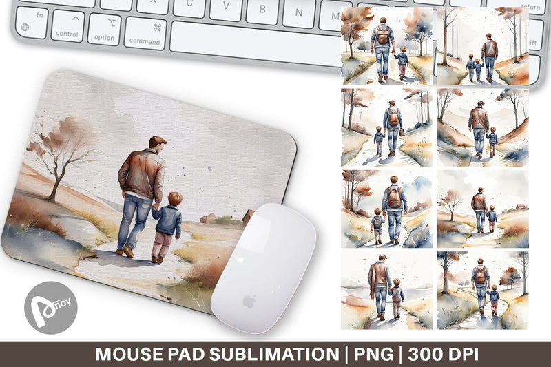 Mouse Pad Father Day Watercolor Sublimation artnoy 