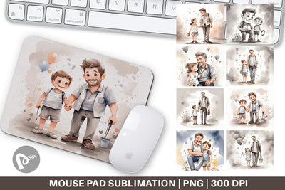 Mouse Pad Father's Day Watercolor Sublimation artnoy 