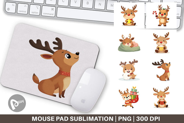 Mouse Pad Festive Baby Rudolf Sublimation artnoy 