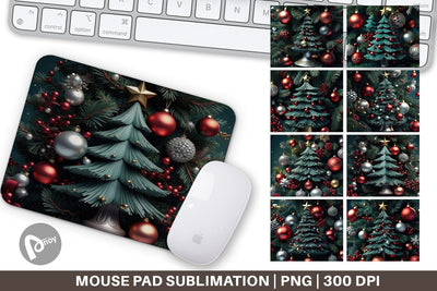 Mouse Pad Festive Christmas Tree Sublimation artnoy 