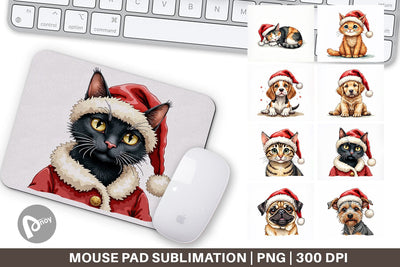 Mouse Pad Festive Furry Friends Sublimation artnoy 