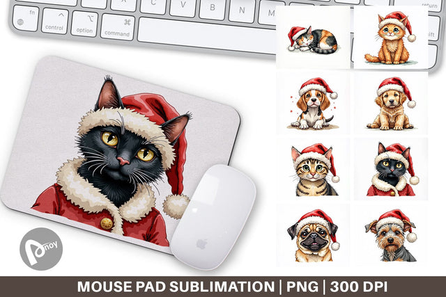 Mouse Pad Festive Furry Friends Sublimation artnoy 