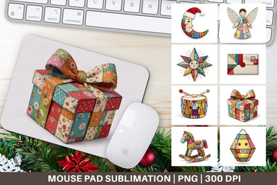Mouse Pad Festive Handcrafted Patchwork Sublimation artnoy 