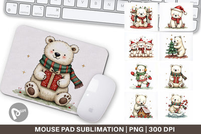 Mouse Pad Festive Polar Wonders Sublimation artnoy 