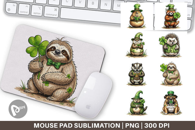 Mouse Pad Festive St Paddys Fauna Sublimation artnoy 