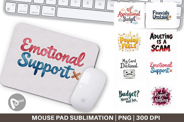 Mouse Pad Financially Questionable Humor Sublimation artnoy 