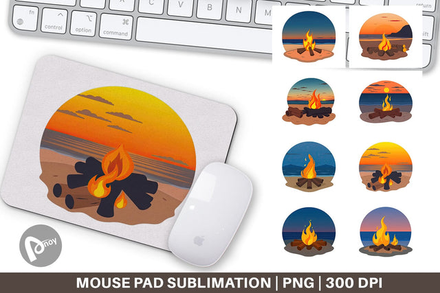 Mouse Pad Fire Pit Sublimation artnoy 