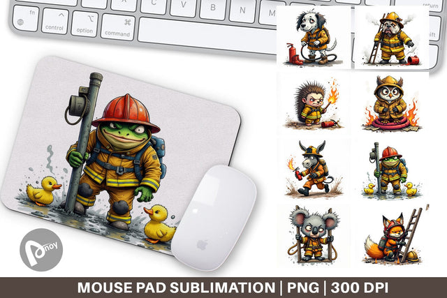 Mouse Pad Firefighter Chaos Critters Sublimation artnoy 