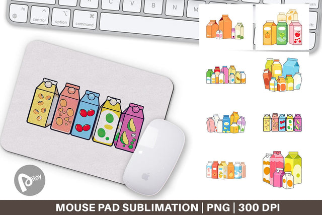Mouse Pad Flavored Milk Carton Sublimation artnoy 