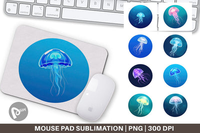 Mouse Pad Floating Jellyfish Sublimation artnoy 