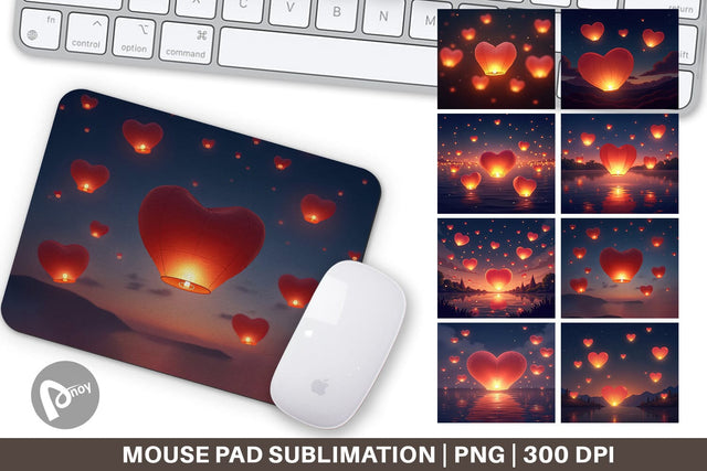 Mouse Pad Floating Lantern Sublimation artnoy 