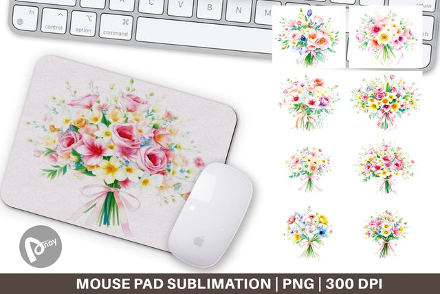 Mouse Pad Floral Bouquets Sublimation artnoy 