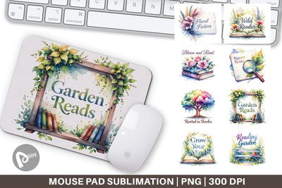 Mouse Pad Floral Reading Quotes Sublimation artnoy 