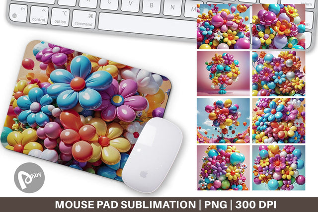 Mouse Pad Flower Balloon Sublimation artnoy 