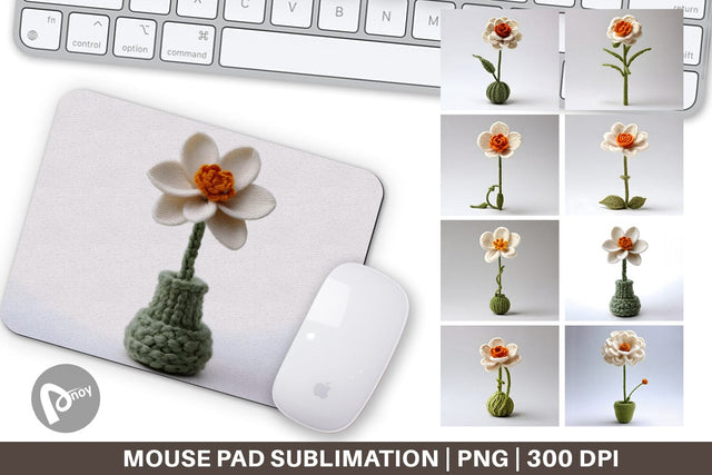 Mouse Pad Flower Embroidery Sublimation artnoy 