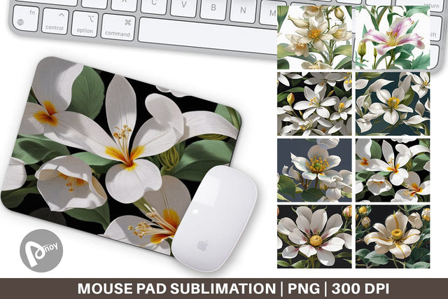 Mouse Pad Flower Pattern Sublimation artnoy 