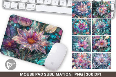 Mouse Pad Flower Stained Glass Sublimation artnoy 