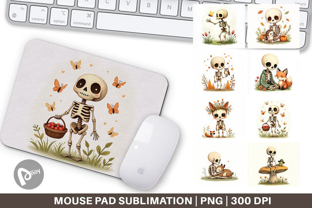 Mouse Pad Forest Familiar Skeletons Sublimation artnoy 