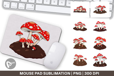 Mouse Pad Forest Mushrooms Sublimation artnoy 