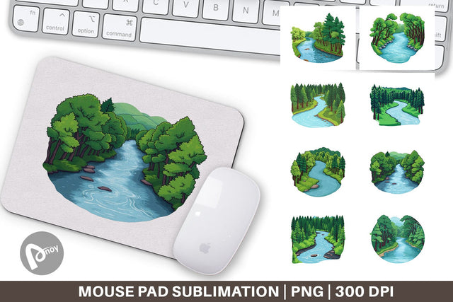 Mouse Pad Forest River Sublimation artnoy 