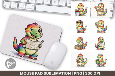 Mouse Pad Forest Scout Dino Watercolor Sublimation artnoy 