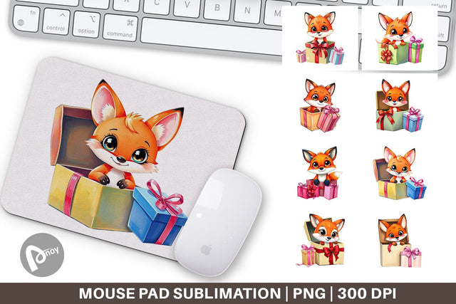 Mouse Pad Fox Gift Sublimation artnoy 