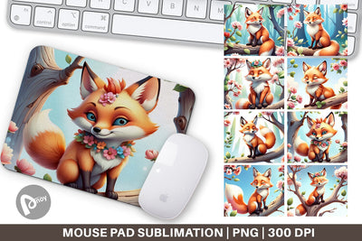 Mouse Pad Fox on Branch Sublimation artnoy 