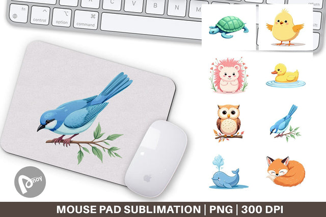 Mouse Pad Friendly Cute Animals Sublimation artnoy 