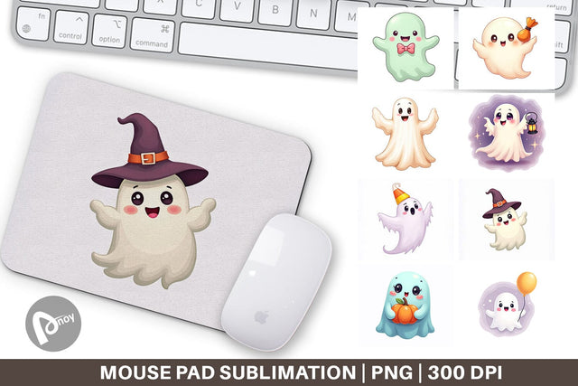 Mouse Pad Friendly Ghosts Sublimation artnoy 