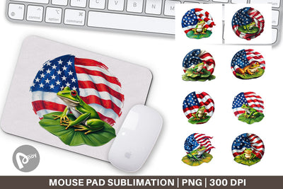 Mouse Pad Frog 4th of July Sublimation artnoy 