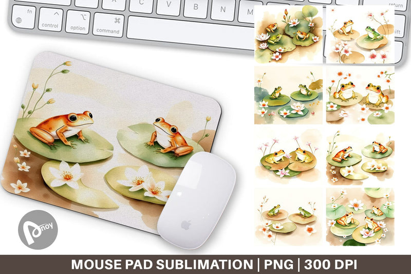 Mouse Pad Frog with Lily Pads Sublimation artnoy 