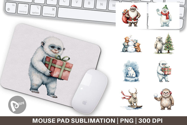 Mouse Pad Frosty Yeti Friends Sublimation artnoy 