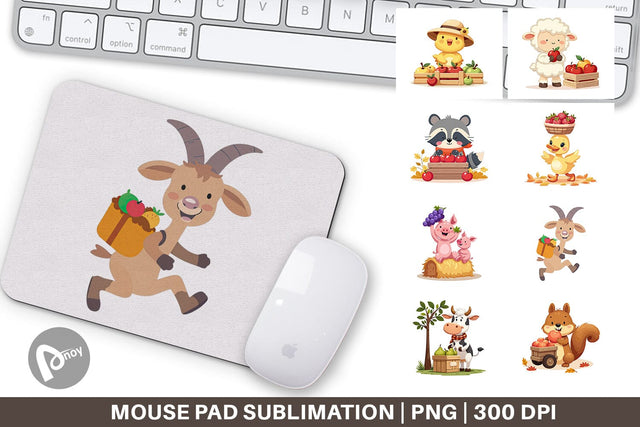Mouse Pad Fruit Harvest Babies Sublimation artnoy 