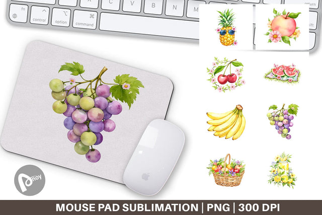 Mouse Pad Fruit Picnic Sublimation artnoy 