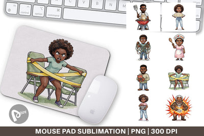 Mouse Pad Funny Black Family Cookout Sublimation artnoy 