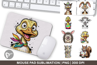 Mouse Pad Funny Easter Animal Sketch Sublimation artnoy 