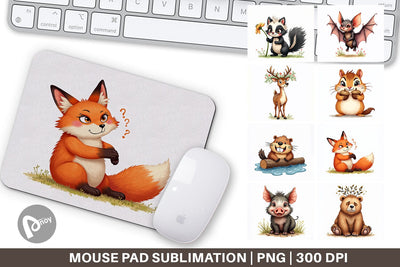 Mouse Pad Funny Morning After Forest Animals Watercolor Sublimation artnoy 