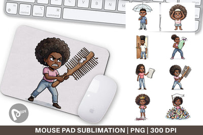 Mouse Pad Funny Natural Hair Humor Sublimation artnoy 
