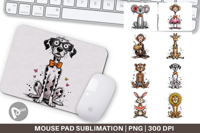 Mouse Pad Funny Skinny Safari Summer Sublimation artnoy 